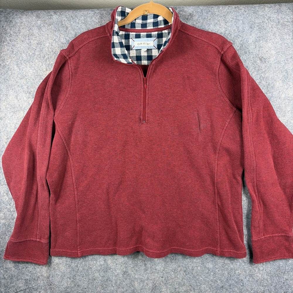 Orvis Womens 1/4 Zip Pullover Sweater Size XL / 100% Cotton